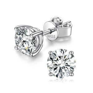 Classic Stud 4-Claw Style Moissanite Earrings Jewelry