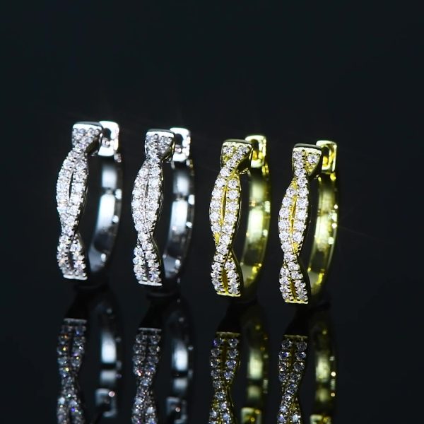 Fashion Winding type Style Moissanite Earrings Jewelry - Image 9