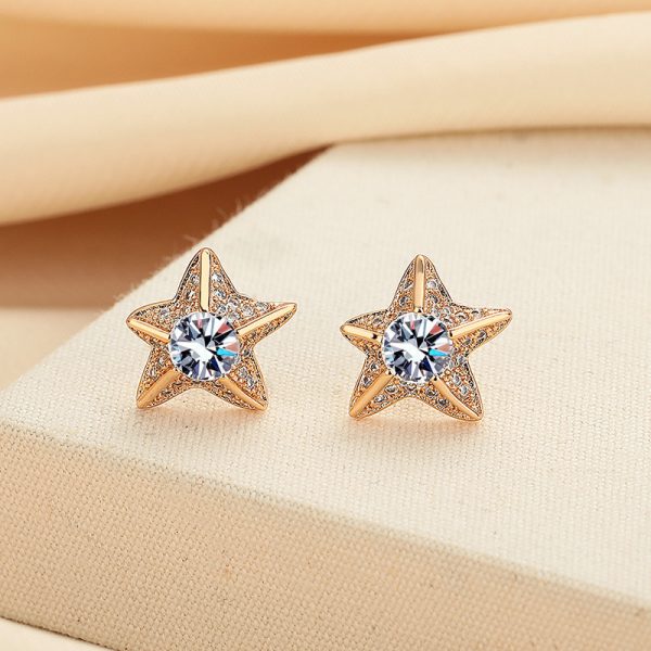 Starfish Style Moissanite Earrings Jewelry - Image 3