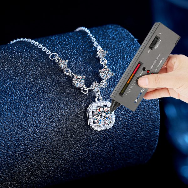 Small sugar cube Type D color Moissanite Pendant S925 sterling silver Necklace Jewelry - Image 3