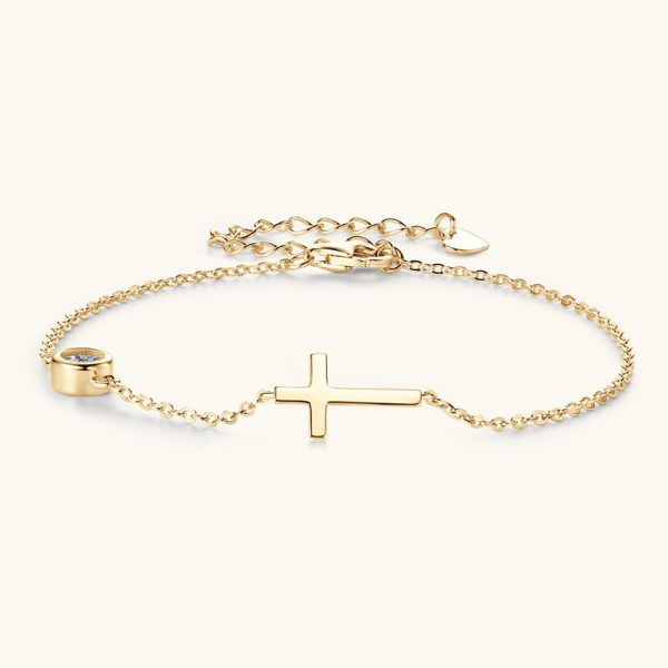 God Bless Crossing Shape Moissanite Diamond Bracelets - Image 4