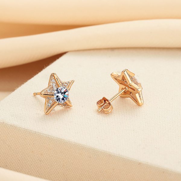 Starfish Style Moissanite Earrings Jewelry - Image 2