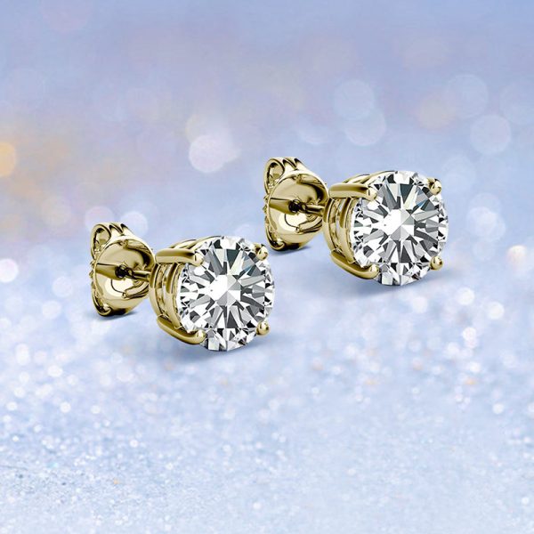 Classic Stud 4-Claw Style Moissanite Earrings Jewelry - Image 7