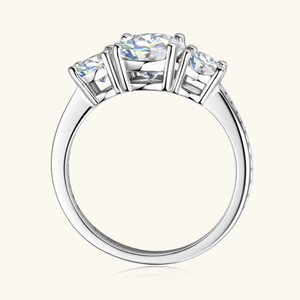 Three-Diamond Moissanite Fashion Wedding Couple Rings - Image 4
