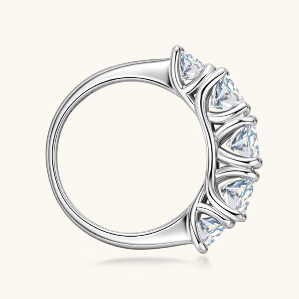 Five-Diamond Moissanite Fashion Wedding Couple Rings - Image 4