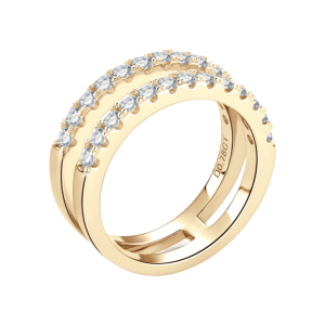 D Color Moissanite Diamond Double Circles Rings