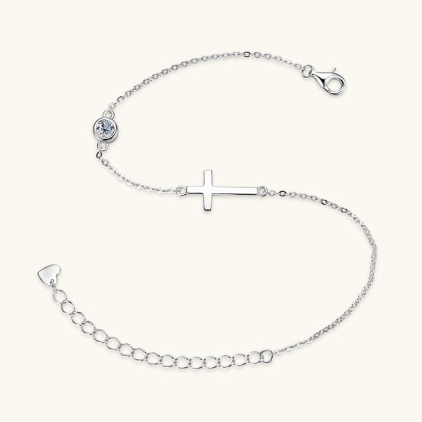 God Bless Crossing Shape Moissanite Diamond Bracelets - Image 2