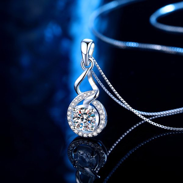 Gourd Type Moissanite Pendant S925 sterling silver Necklace Jewelry - Image 2