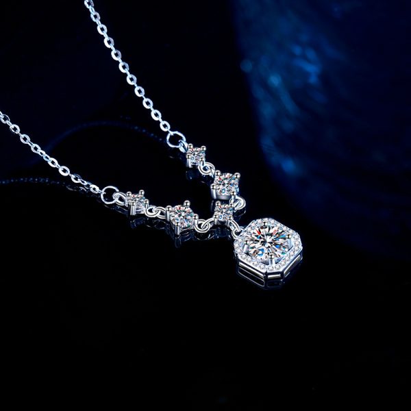 Small sugar cube Type D color Moissanite Pendant S925 sterling silver Necklace Jewelry - Image 2
