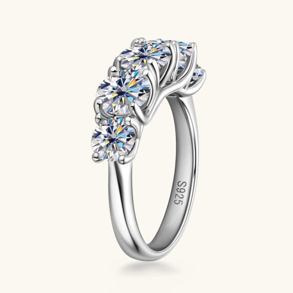 Five-Diamond Moissanite Fashion Wedding Couple Rings - Image 2