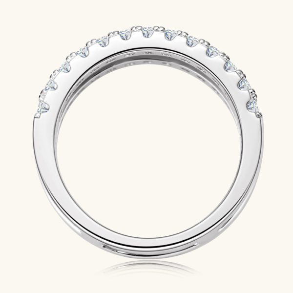 D Color Moissanite Diamond Double Circles Rings - Image 3