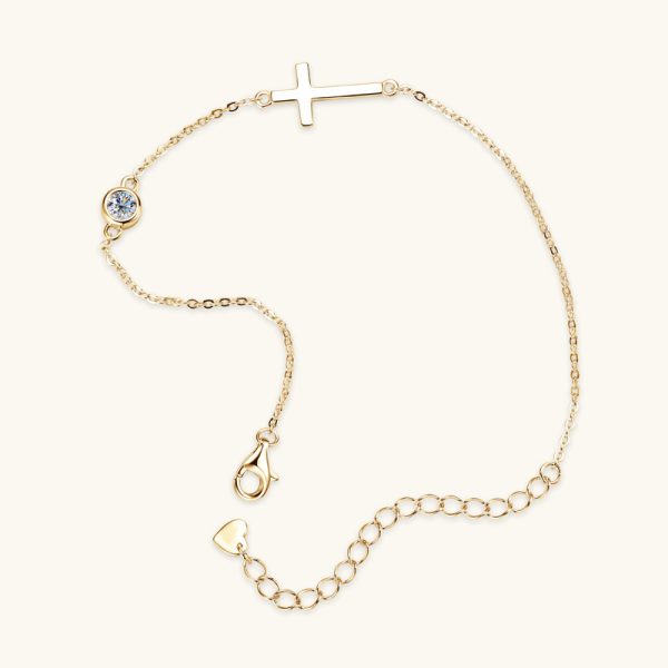 God Bless Crossing Shape Moissanite Diamond Bracelets - Image 6