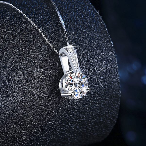 Simple D color 2 carats Type Moissanite Pendant Necklace Jewelry - Image 2
