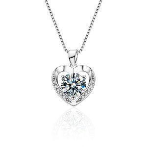 Love Heart Style Moissanite Pendant Necklace Lover Jewelry