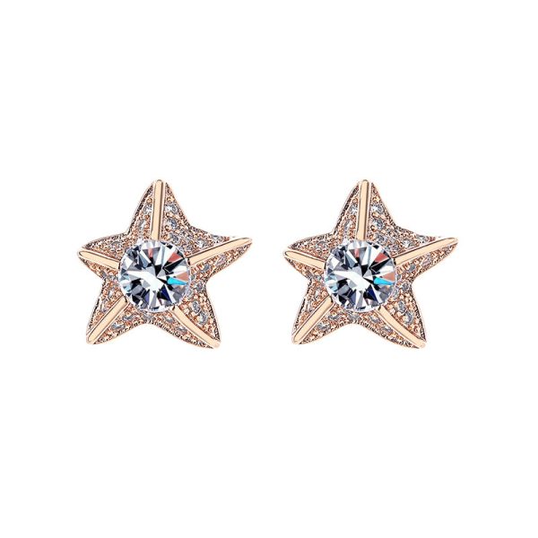 Starfish Style Moissanite Earrings Jewelry