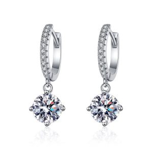 Fashion Light Luxe Style Moissanite Ear Button Jewelry