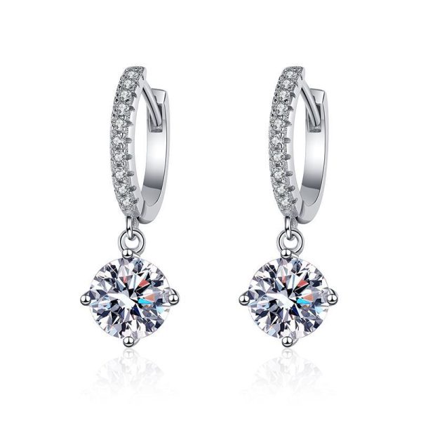 Fashion Light Luxe Style Moissanite Ear Button Jewelry