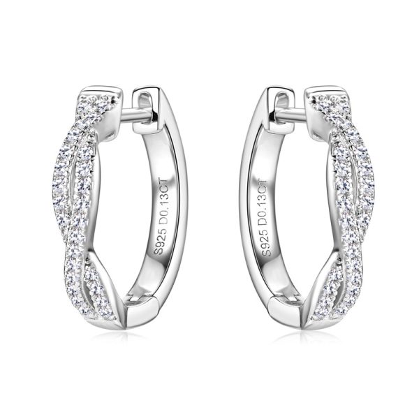 Fashion Winding type Style Moissanite Earrings Jewelry