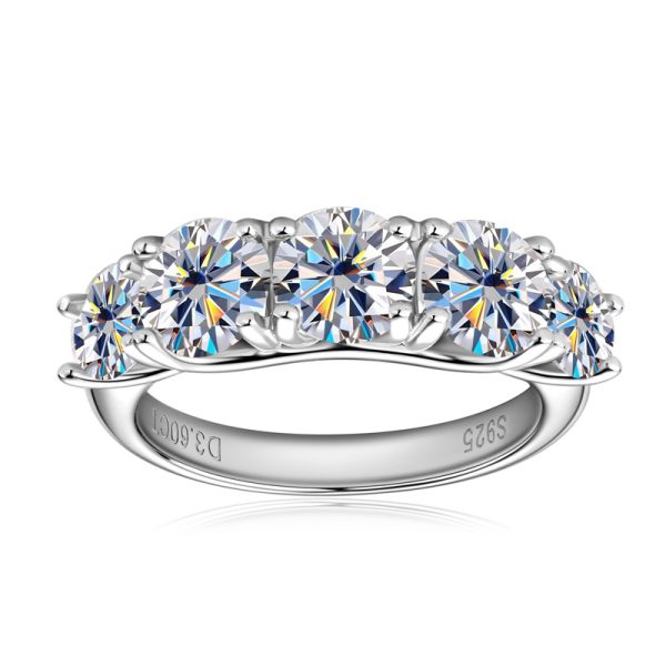 Five-Diamond Moissanite Fashion Wedding Couple Rings