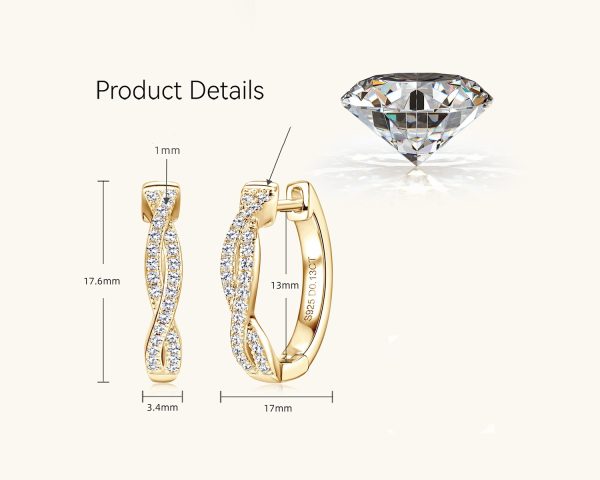 Fashion Winding type Style Moissanite Earrings Jewelry - Image 6