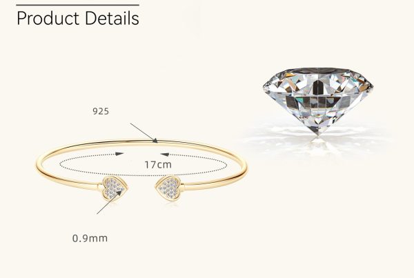 Exquisite Heart Shape Moissanite Diamond Bracelets - Image 9