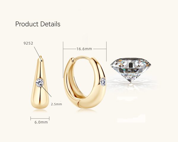 Tassel Circle Style Moissanite Earrings Jewelry - Image 3