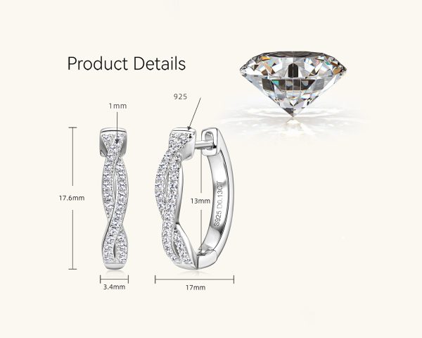 Fashion Winding type Style Moissanite Earrings Jewelry - Image 8