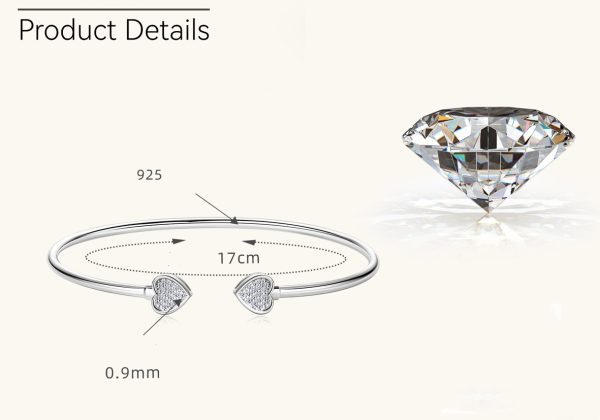 Exquisite Heart Shape Moissanite Diamond Bracelets - Image 4