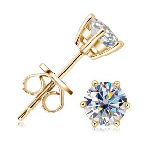 Classic Stud 6-Claw Style Moissanite Earrings Jewelry