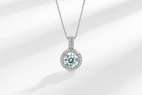 Moissanite Pendant S925 sterling silver Necklace Jewelry - Image 3