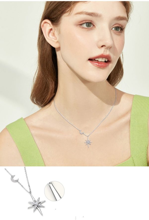 Eight-pointed Star Style Moissanite Necklace Pendants Jewelry - Image 12
