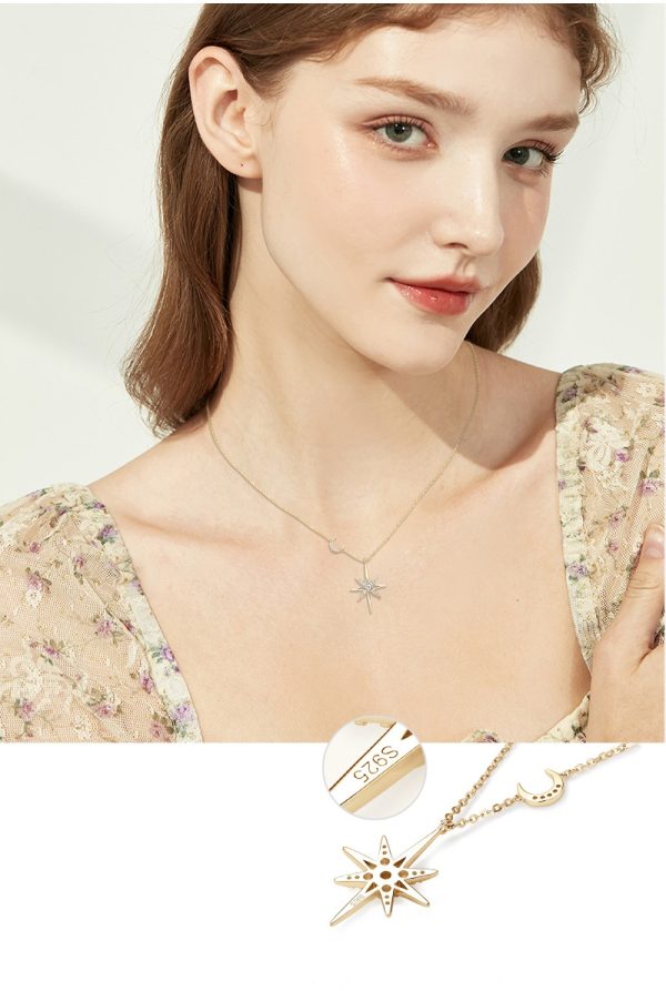 Eight-pointed Star Style Moissanite Necklace Pendants Jewelry - Image 11