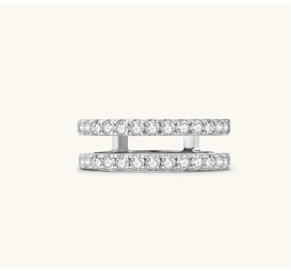 D Color Moissanite Diamond Double Circles Rings - Image 4