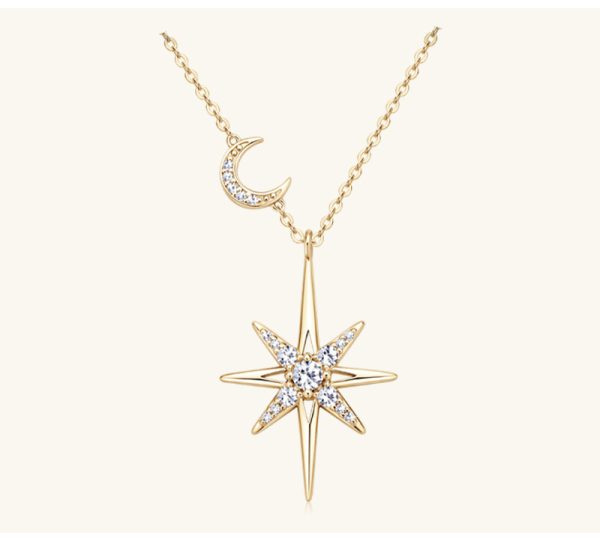 Eight-pointed Star Style Moissanite Necklace Pendants Jewelry - Image 2