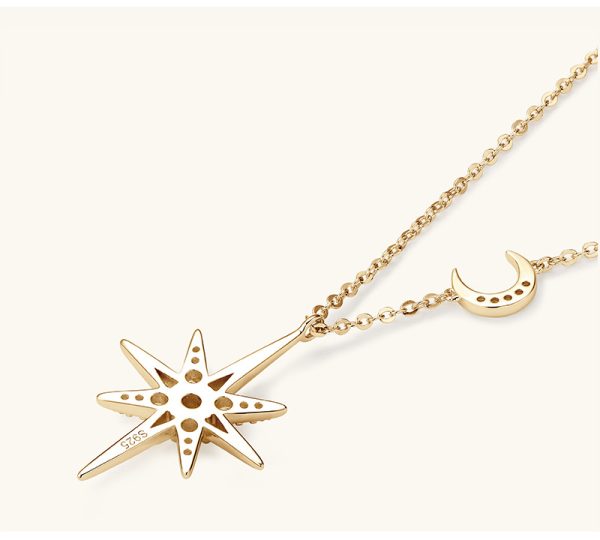 Eight-pointed Star Style Moissanite Necklace Pendants Jewelry - Image 4
